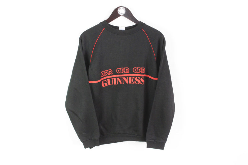 Vintage Guinness «Queens Park Rangers» Sweatshirt Small QPR black big logo 80s crewneck rare retro style