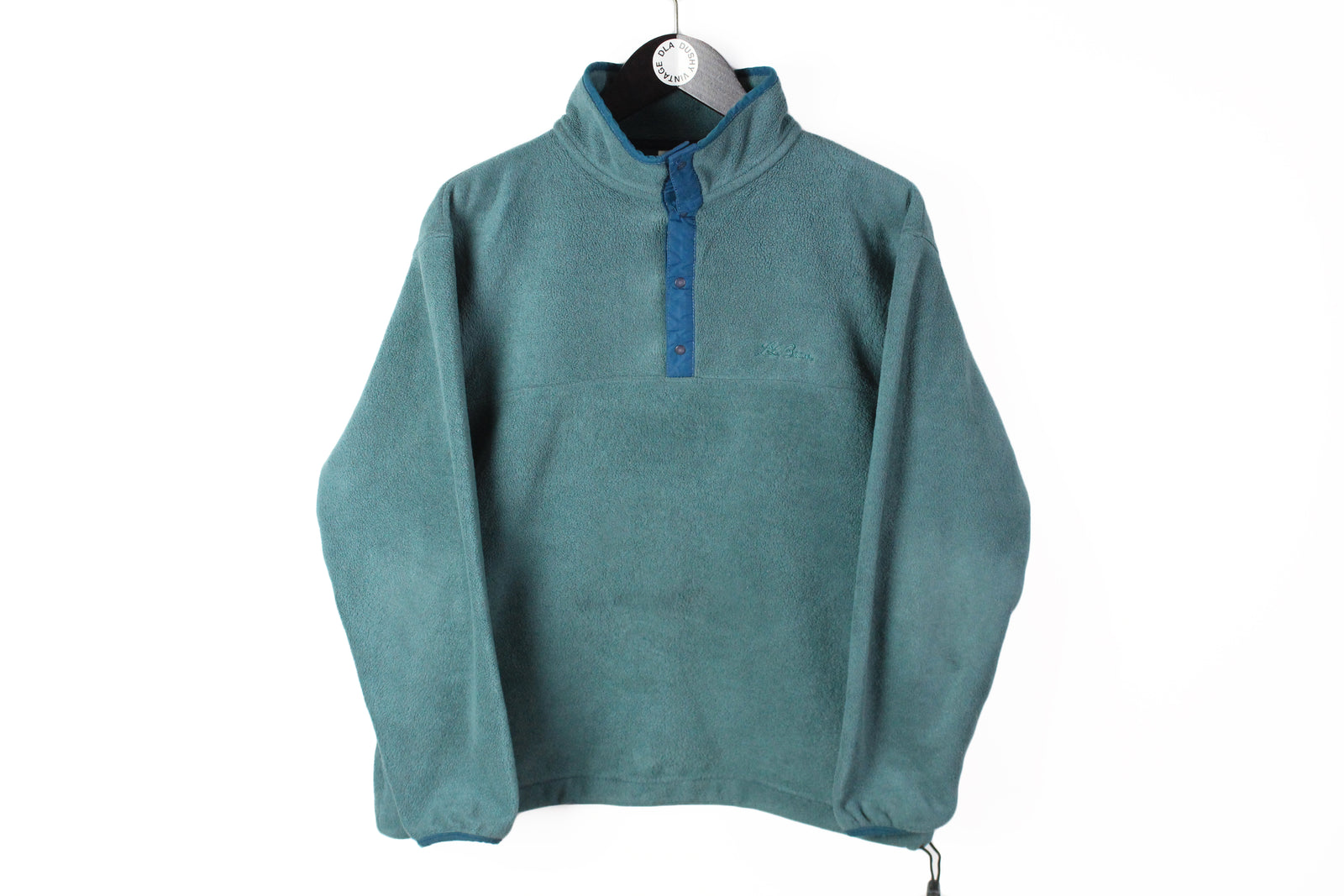 Dead stock 90s-00s LLBean ブランケット モスグリーン Vintage L.L.Bean Fleece Snap Buttons Small – dla dushy