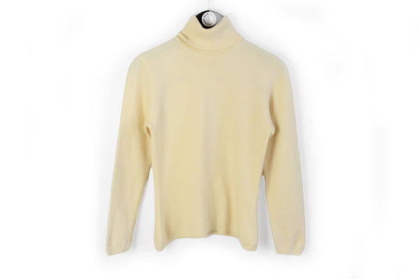 Vintage Brunello Cucinelli Turtleneck Sweater Women's Small Cashmere soft beige authentic luxury