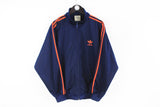Vintage Adidas Track Jacket Large blue long sleeve windbreaker 90's sport style classic full zip cardigan