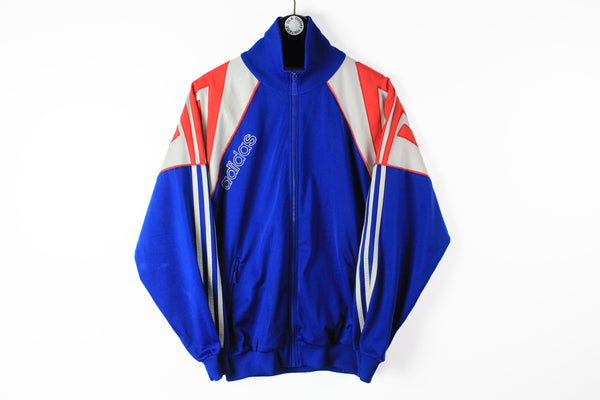 Vintage Adidas Track Jacket Medium blue 90s full zip retro style windbreaker