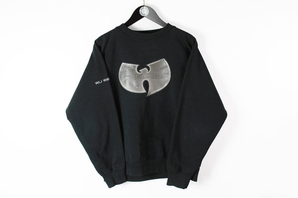 Vintage Wu-Tang Clan Wu Wear Sweatshirt Medium black 90s hip hop style black big logo jumper