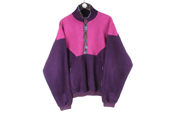 Vintage North Cape Fleece Large purple 90s retro sweater ski style pink purple jumper