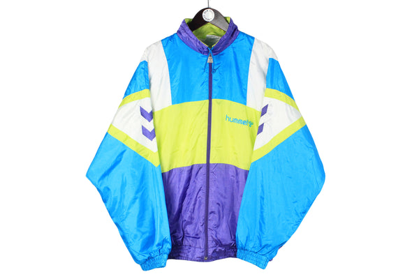 Vintage Hummel Tracksuit XLarge size men's jacket and pants multicolor training sport wear 90's outfit