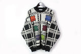Vintage Carlo Colucci Sweater XLarge / XXLarge gray multicolor 90s rare pattern 