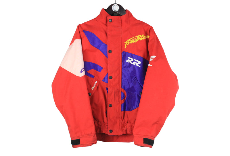 Vintage Honda CBR Fireblade RR Jacket Medium red blue 90s racing moto sport GP big logo jacket