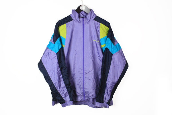 Vintage Adidas Track Jacket XLarge purple multicolor 90's windbreaker sport style