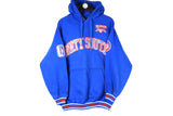 Vintage Fubu Hoodie Medium size men's blue bright big logo hooded sweatshirt 90s streetwear hip hop culture