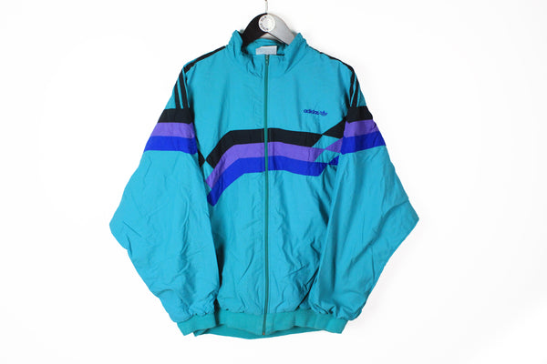 Vintage Adidas Tracksuit XLarge / XXLarge blue athletic 90's style windbreaker