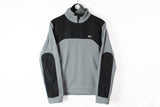 Lacoste Sport Fleece 1/4 Zip Large gray black authentic made in France winter micro-fleece sweater