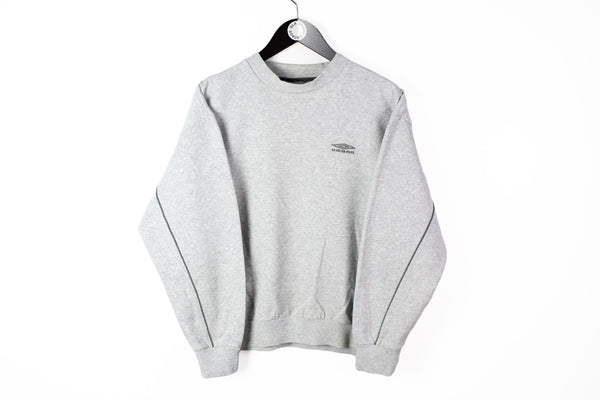Vintage Umbro Sweatshirt Small gray small logo 90s sport style streetwear cotton jumper crewneck