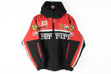 Vintage Ferrari Jacket Small black red big logo 90s Michael Schumacher Formula 1 hooded jacket