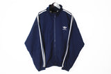 Vintage Adidas Track Jacket XLarge navy blue 90's windbreaker