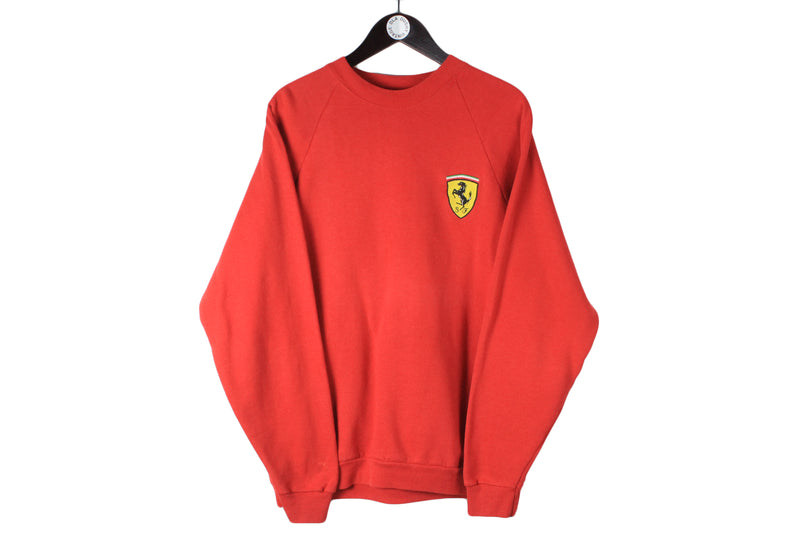 Vintage Ferrari Sweatshirt XLarge formula 1 F1 red 90's crewneck michael schumacher jumper