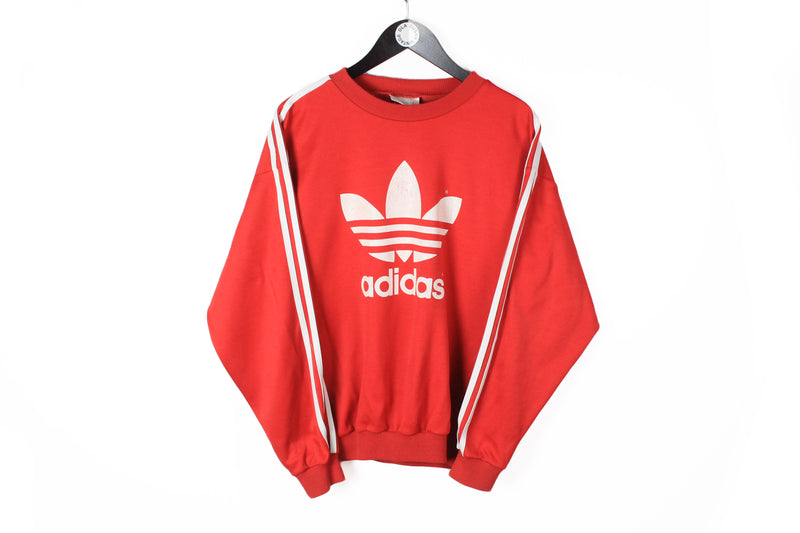 Vintage Adidas Sweatshirt Medium red big logo 90's crewneck authentic athletic jumper