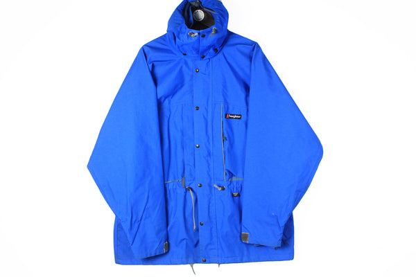 Vintage Berghaus Jacket XLarge size men's oversized hooded windbreaker full zip 90's streetwear raincoat