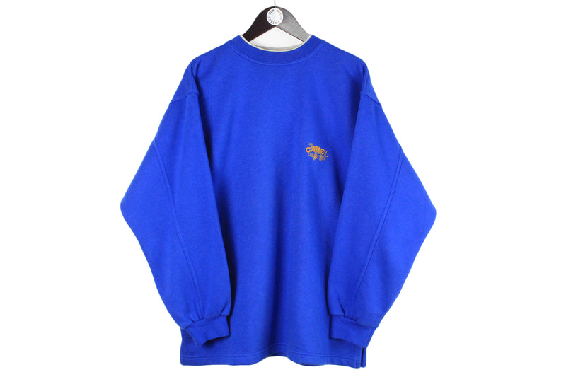 Vintage Camel Sweatshirt Large blue small logo 90s cigarettes collection crewneck