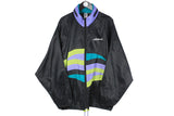 Vintage Adidas Jacket XXLarge black multicolor pocket bag windbreaker 90s full zip light wear