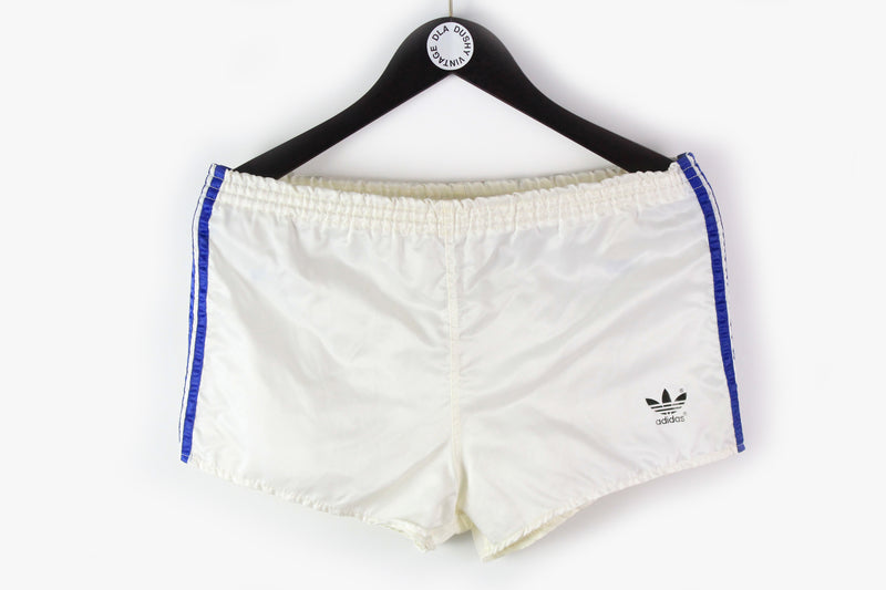 Vintage Adidas Shorts Large white blue 90s made in west germany