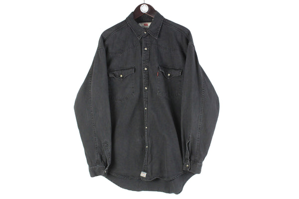 Vintage Levi's Shirt XLarge gray collared denim style jean shirt oversized 90s USA