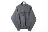Vintage Reebok Sweatshirt Large gray big logo 90s sport cotton streetwear jumper crewneck
