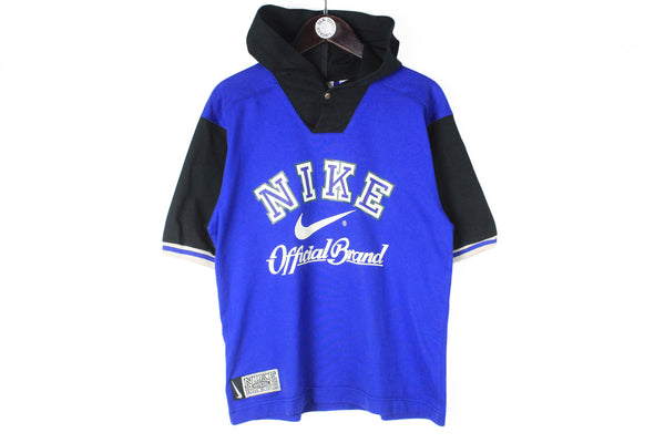 Vintage Nike T-Shirt Small size men's big logo swoosh hooded tee spoprt retro top 90's street style