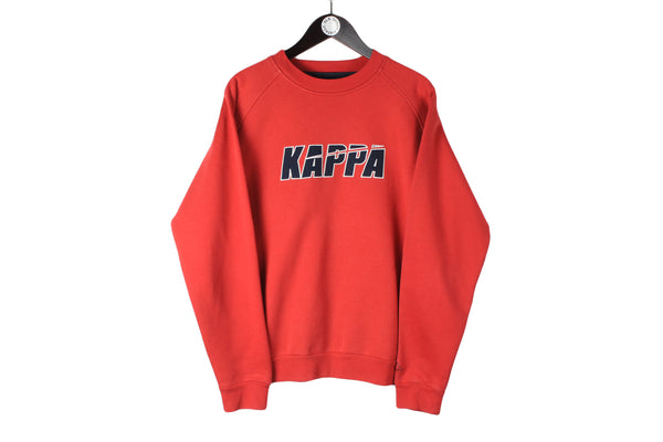 Vintage Kappa Sweatshirt Large red big logo 90's crewneck sport style jumper