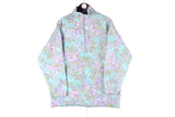 Vintage Fleece Half Zip Medium / Large abstract pattern blue purple 90s retro sport style jumper sweater