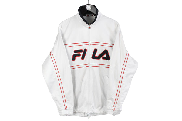 vintage FILA men's track jacket SIZE L authentic white sport rare retro rave hipster 90s 80s bomber suit streetwear clothing unisex oversize