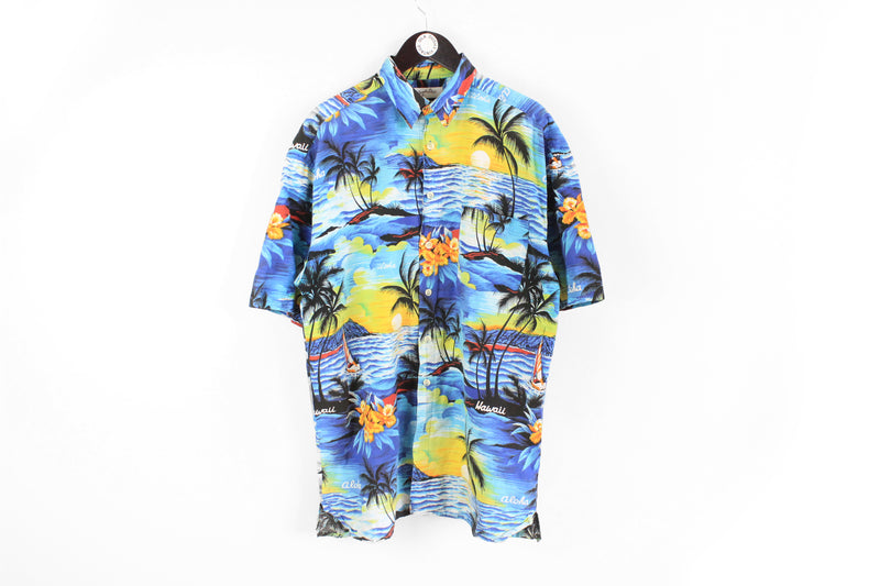 Vintage Angelo Litrico Hawaii Shirt XLarge multicolor 90s half sleeve summer vibe t-shirt