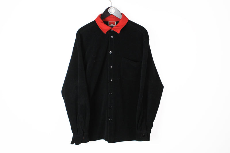 Vintage Marlboro Fleece Shirt XLarge black 90's outdoor collection cigarettes 