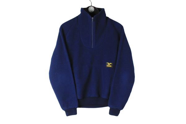 Vintage Salewa Fleece 1/4 Zip Small navy blue small logo winter 90s outdoor sweater