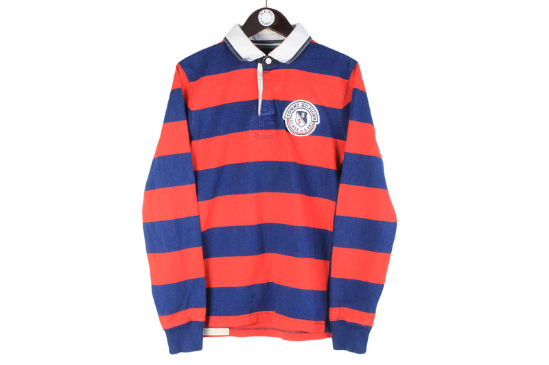 Tommy Hilfiger Rugby Shirt Large red blue 00s authentic long sleeve jumper