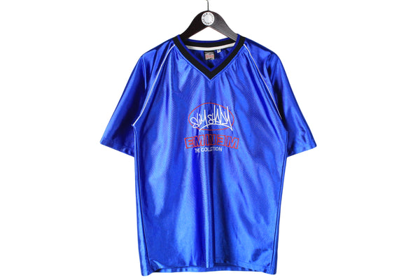 Vintage Eminem T-Shirt Medium blue 90's v-neck jersey rap hip hop slim shady tee