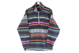 Vintage Sergio Tacchini Fleece 1/4 Zip Medium size striped pattern winter ski outfit 90's jumper