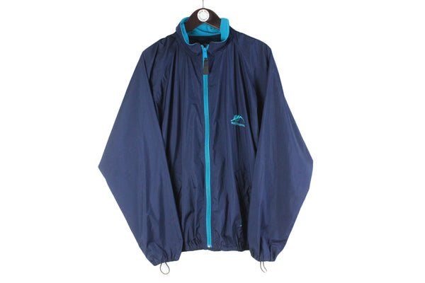 Vintage Helly Hansen Jacket Large navy blue full zip 90s retro sport style windbreaker