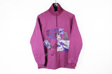 Vintage Etirel Sweatshirt Half Zip Medium purple Arctic 90s sport ski jumper