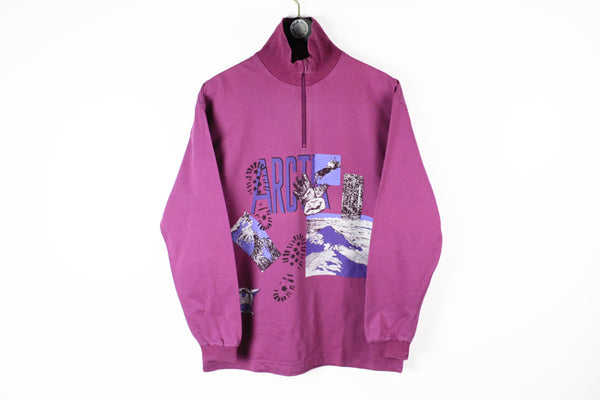 Vintage Etirel Sweatshirt Half Zip Medium purple Arctic 90s sport ski jumper