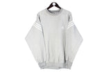 Vintage Adidas Sweatshirt XLarge gray 90s retro crewneck small logo sport jumper