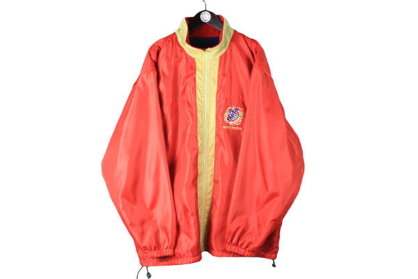 Vintage Fanta Reversible Fleece Jacket XLarge red warm 90's small logo double sided windbreaker