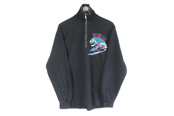 Vintage Maser Sweatshirt Half Zip Large size big logo cotton jumper ski wear 90's style streetwear