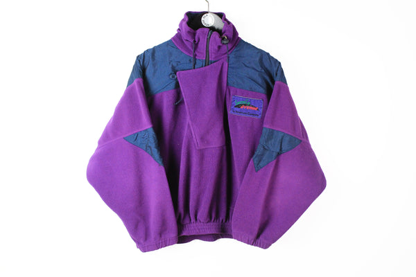 Vintage Fleece Half Zip Small purple 90s sport ski Adventure sweater