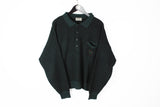 Vintage Hugo Boss Sweater Large / XLarge green 80's style button half collared jumper