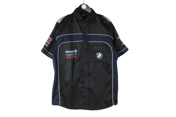 Vintage BMW Shirt XLarge 00s Formula 1 F1 retro button sport racing shirt