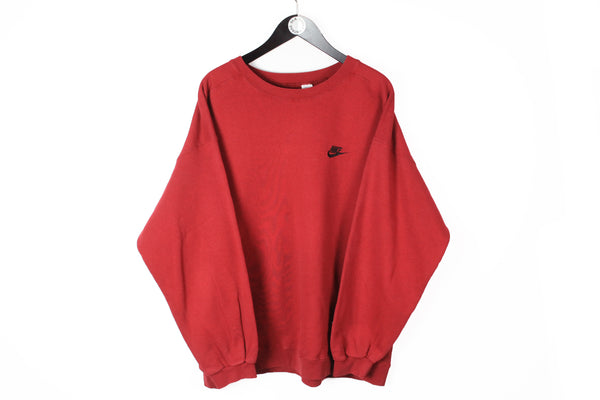  Vintage Nike Sweatshirt XLarge / XXLarge red crewneck 90's athletic style jumper