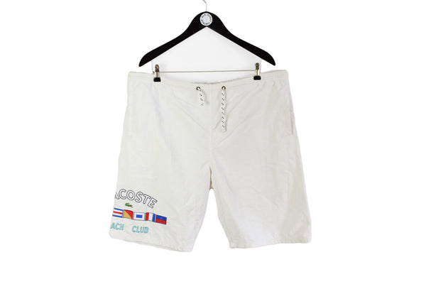 Vintage Lacoste Shorts XXLarge white Yacht club  90s summer vibe retro style made in Spain shorts