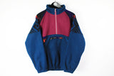 Vintage Fleece Half Zip Medium multicolor blue pink retro style 90s ski abstract pattern