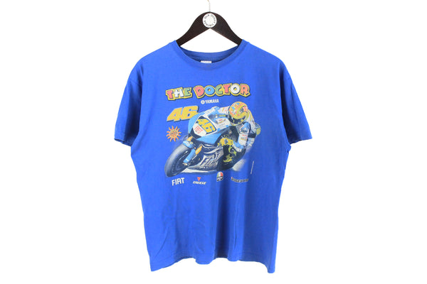 Vintage The Doctor Valentino Rossi Yamaha Small / Medium blue big logo cotton 90s tee