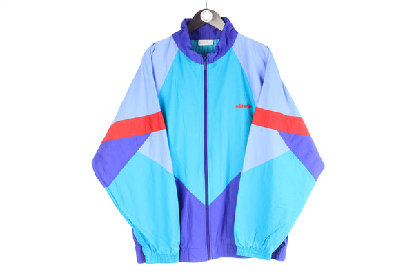 Vintage Adidas Track Jacket XLarge size retro sport wear multicolor bright clothing 90's outfit
