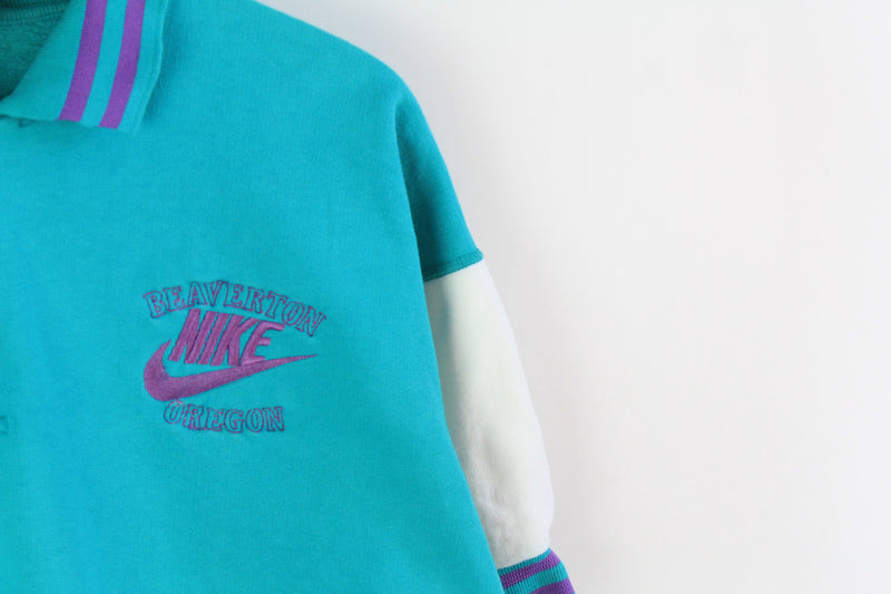 Vintage Nike Sweatshirt Collared Short Sleeve Medium